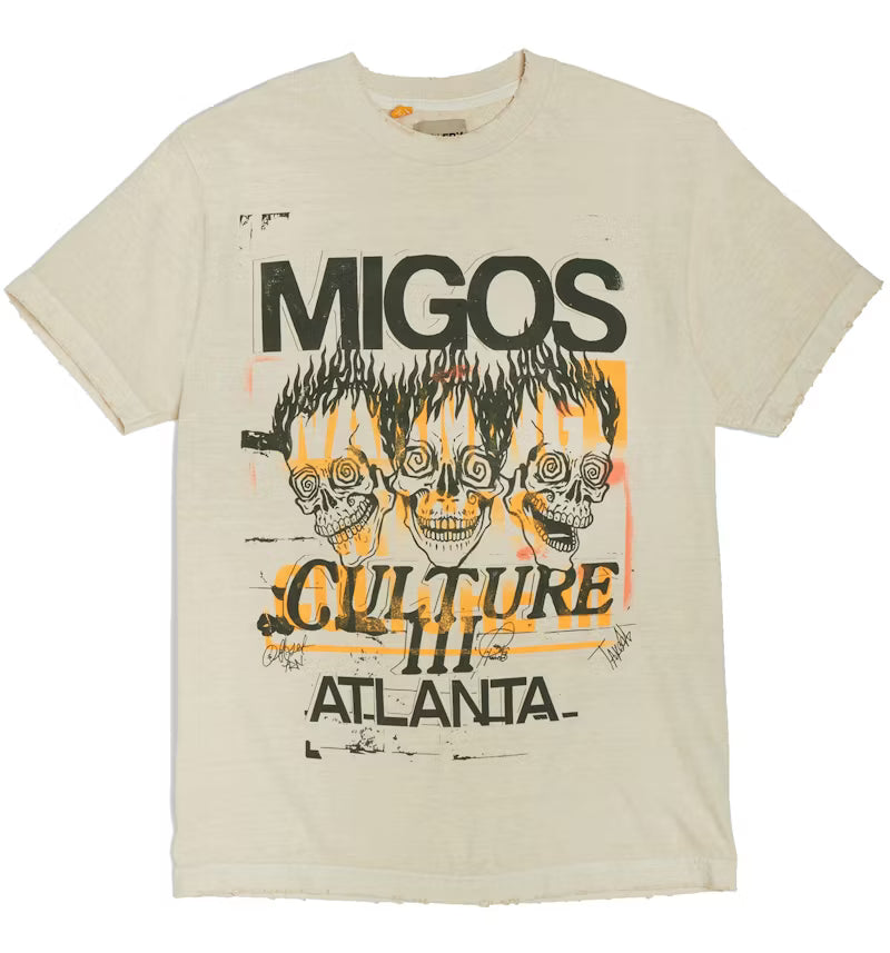 Migos Culture 3 Gallery Dept Atlanta Yellow Creme Shirt